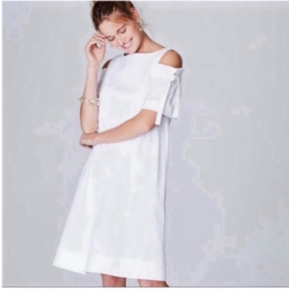 J. Jill Cold-Shoulder Knee Length Dress White Size S